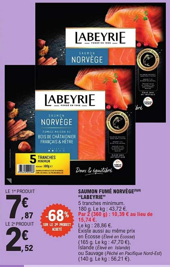 SAUMON FUMÉ NORVÈGE "LABEYRIE"
