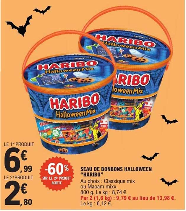 SEAU DE BONBONS HALLOWEEN “HARIBO”