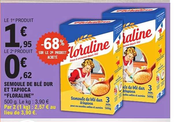 Semoule de blé dur et tapioca "Floraline"
