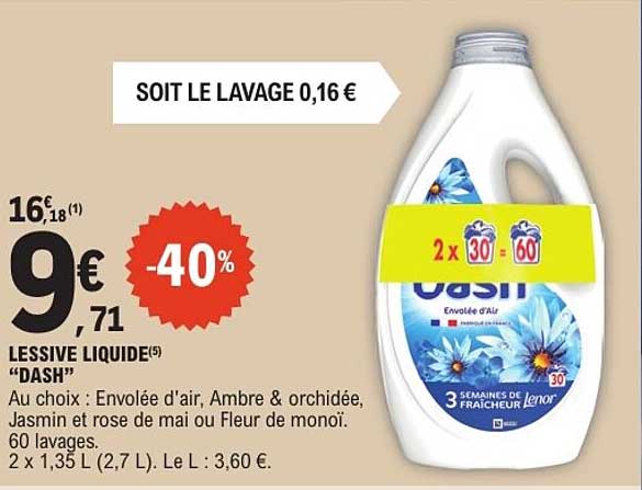 SOIT LE LAVAGE 0,16 €