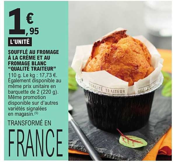 SOUFFLÉ AU FROMAGE À LA CRÈME ET AU FROMAGE BLANC “QUALITÉ TRAITEUR”