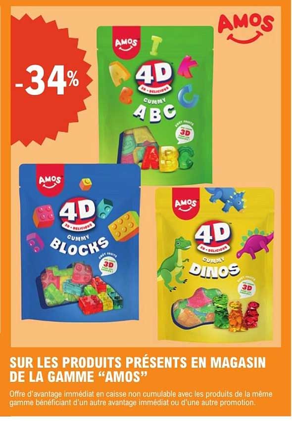 SUR LES PRODUITS PRÉSENTS EN MAGASIN DE LA GAMME “AMOS”