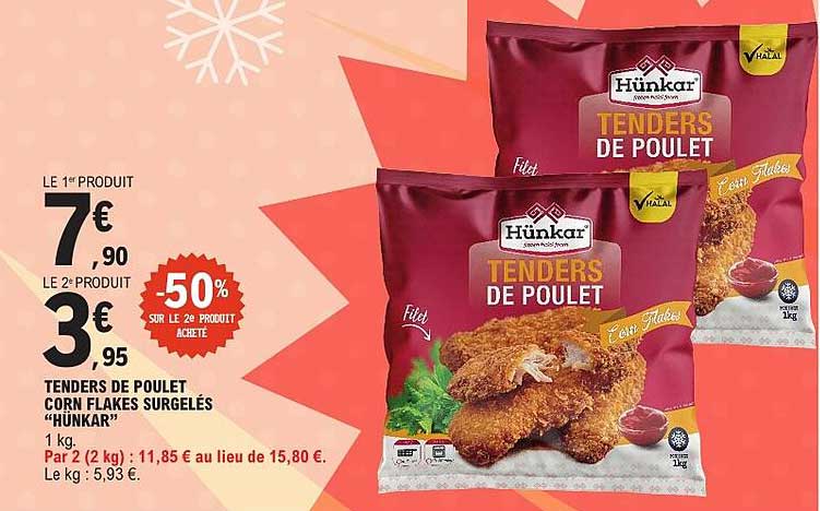 TENDERS DE POULET CORN FLAKES SURGELÉS “HÜNKAR”