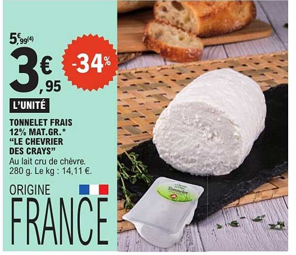 TONNELET FRAIS 12% MAT.GR. "LE CHEVRIER DES CRAYS"