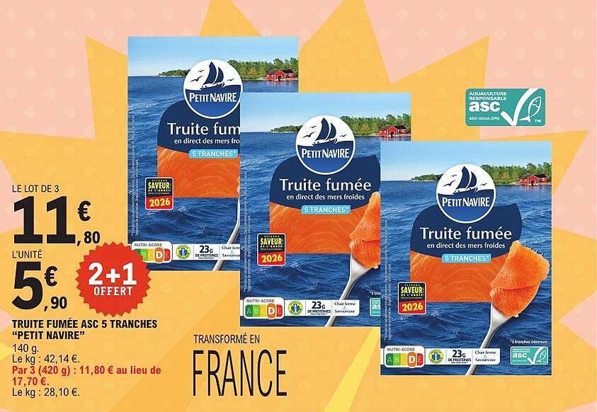 Truite fumée ASC 5 tranches “Petit Navire”