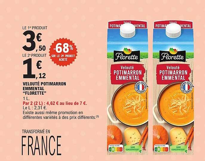 VELOUTE POTIMARRON EMMANTAL "FLORETTE"