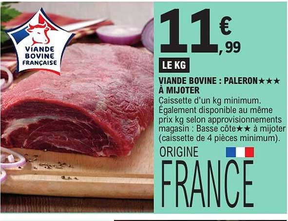 VIANDE BOVINE : PALERON*** À MIJOTER