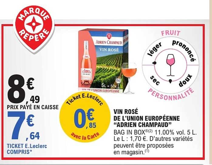 VIN ROSÉ DE L'UNION EUROPÉENNE "ADRIEN CHAMPAUD"