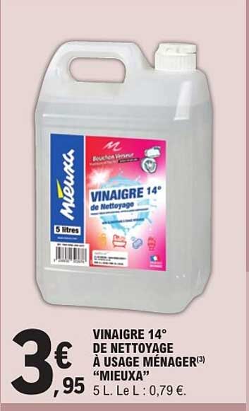 VINAIGRE 14° DE NETTOYAGE À USAGE MÉNAGER “MIEUX”