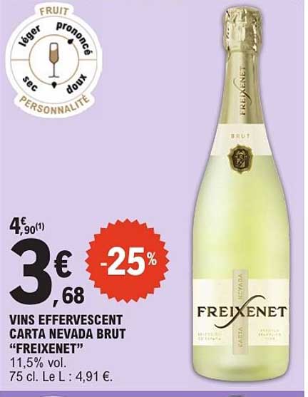 VINS EFFERVESCENT CARTA NEVADA BRUT “FREIXENET”