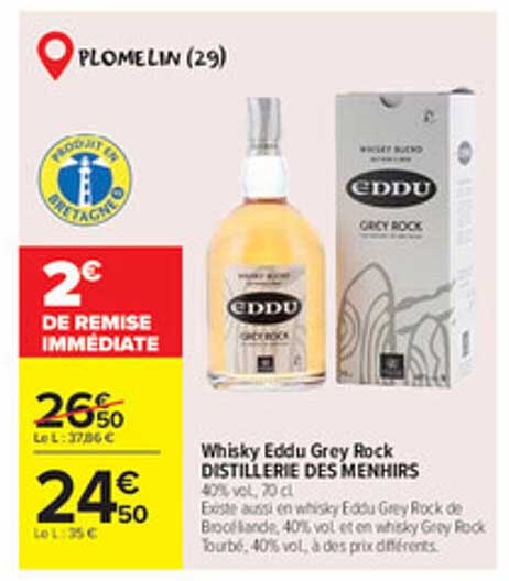 Whisky Eddu Grey Rock DISTILLERIE DES MENHIRS