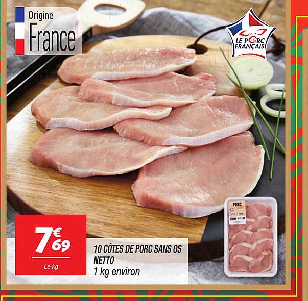 10 CÔTES DE PORC SANS OS NETTO