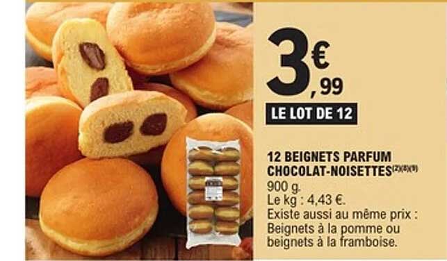 12 BEIGNETS PARFUM CHOCOLAT-NOIXETTES