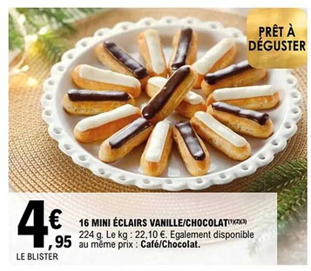 16 MINI ÉCLAIRS VANILLE/CHOCOLAT