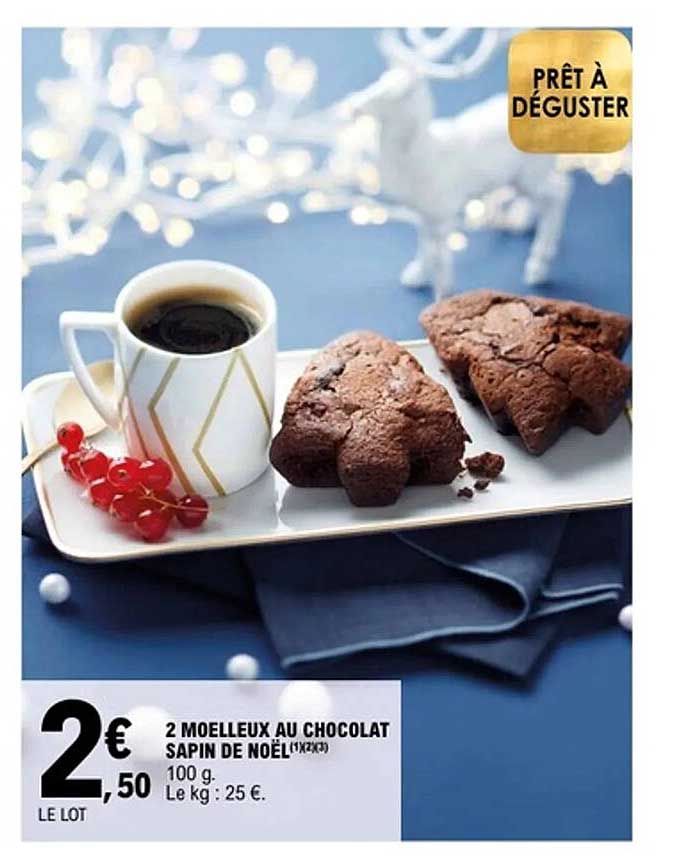 2 MOELLEUX AU CHOCOLAT SAPIN DE NOËL