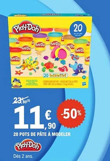 20 POTS DE PÂTE À MODELER