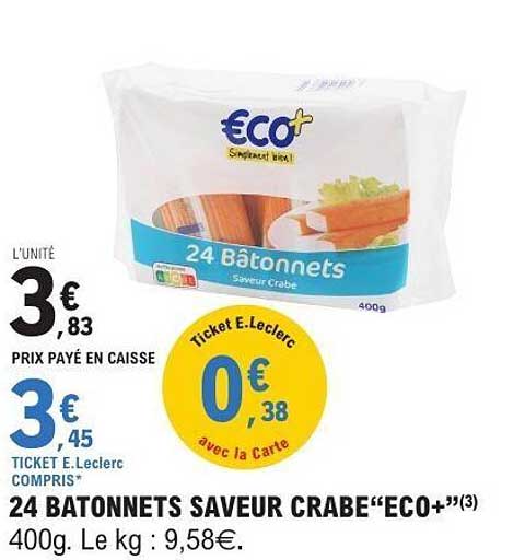 24 Bâtonnets Saveur Crabe "ECO+"