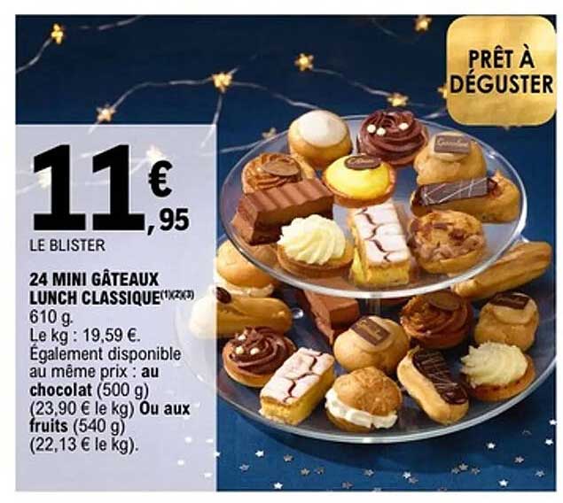 24 MINI GÂTEAUX LUNCH CLASSIQUE