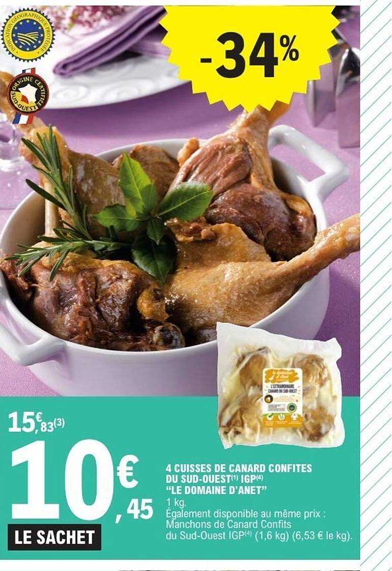 4 CUISSES DE CANARD CONFITES DU SUD-OUEST ! IGP "LE DOMAINE D'ANET"