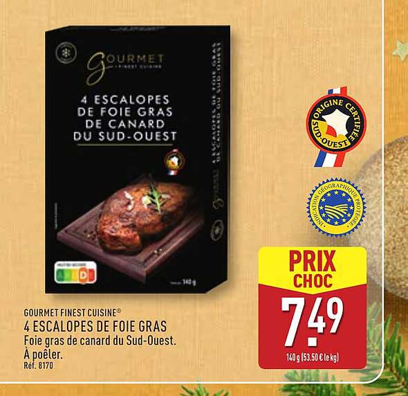 4 ESCALOPES DE FOIE GRAS DE CANARD DU SUD-OUEST