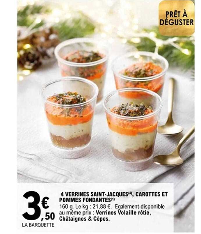 4 VERRINES SAINT-JACQUES, CAROTTES ET POMMES FONDANTES