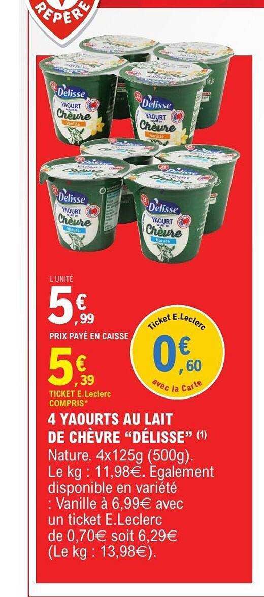 4 YAOURTS AU LAIT DE CHÈVRE "DÉLISSE"