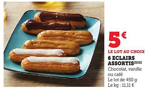 6 ECLAIRS ASSORTIS