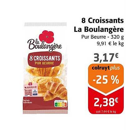 8 Croissants La Boulangère Pur Beurre