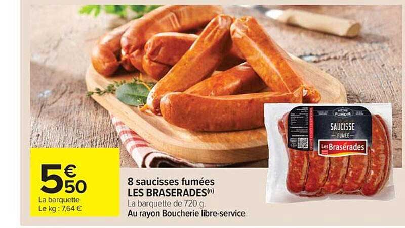 8 saucisses fumées LES BRASERADES