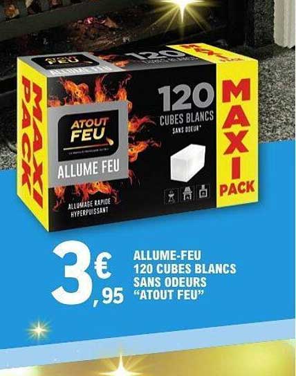 ALLUME-FEU 120 CUBES BLANCS SANS ODEURS "ATOUT FEU"