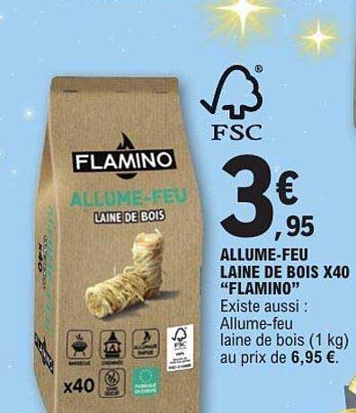 ALLUME-FEU LAINE DE BOIS X40 "FLAMINO"
