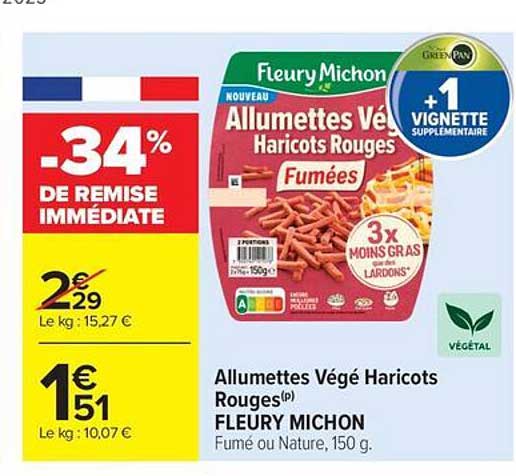 Allumettes Végé Haricots Rouges Fleury Michon