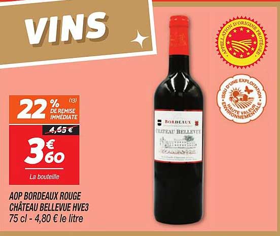 AOP BORDEAUX ROUGE CHÂTEAU BELLEVUE HVE3