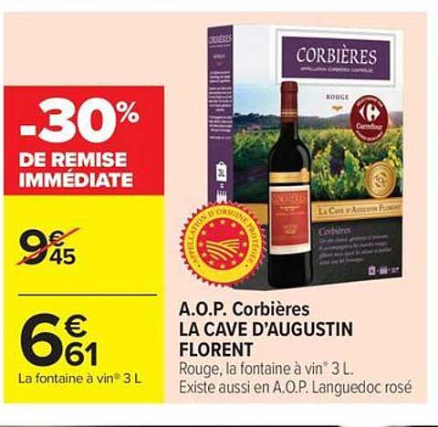 A.O.P. Corbières LA CAVE D’AUGUSTIN FLORENT