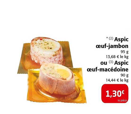 Aspic œuf-jambon ou Aspic œuf-macédoine
