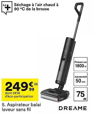 Aspirateur balai laveur sans fil