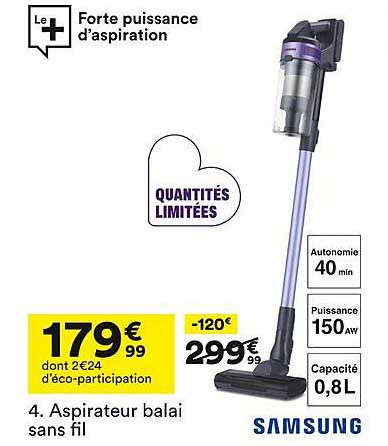 Aspirateur balai sans fil