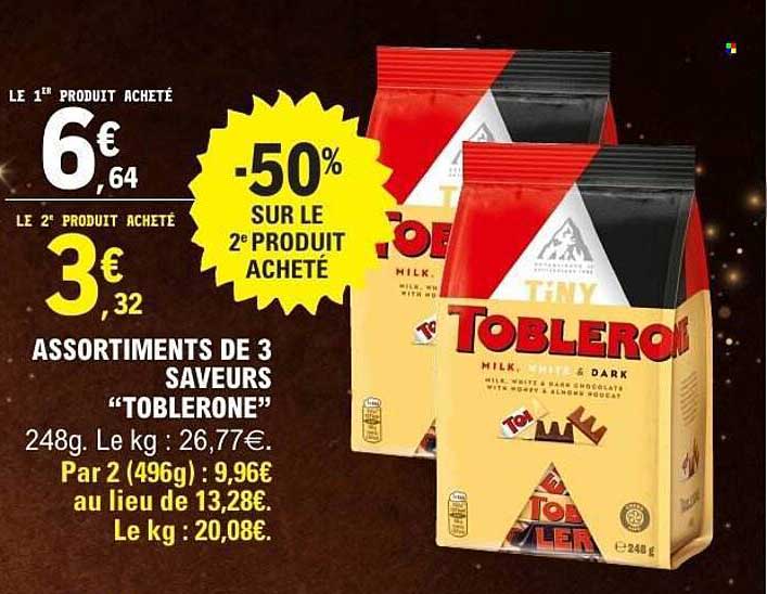 ASSORTIMENTS DE 3 SAVEURS "TOBLERONE"