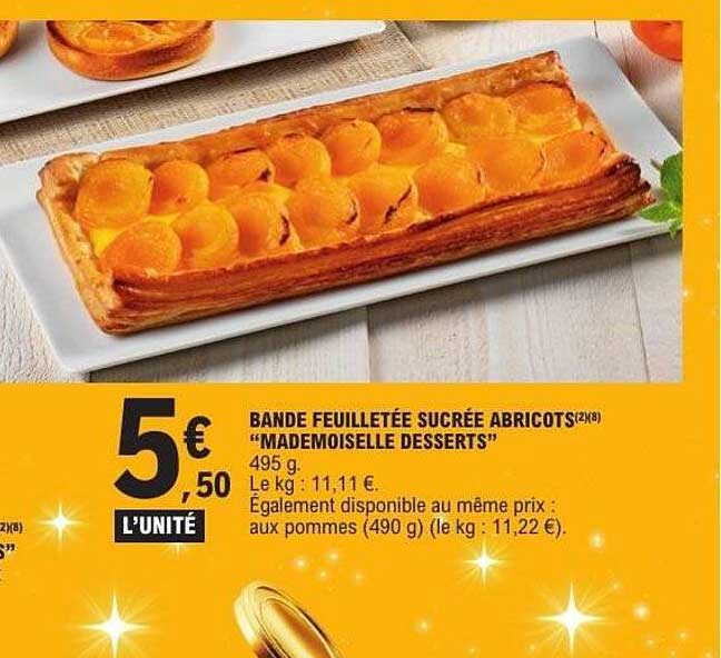 BANDE FEUILLETÉE SUCRÉE ABRICOTS "MADEMOISELLE DESSERTS"