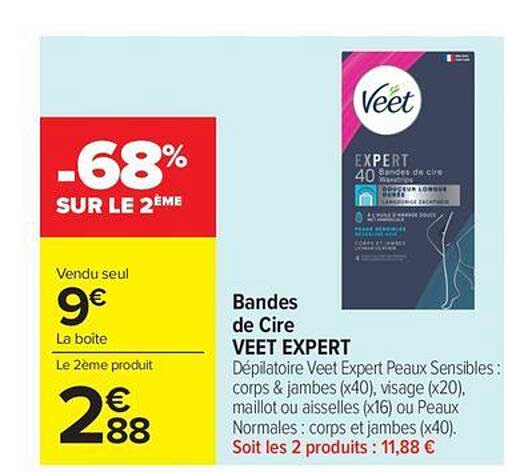 Bandes de Cire VEET EXPERT