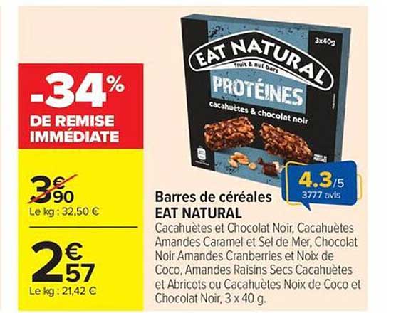 Barres de céréales EAT NATURAL