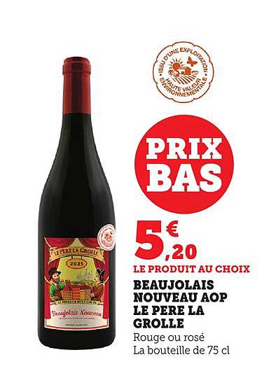 BEAUJOLAIS NOUVEAU AOP LE PERE LA GROLLE