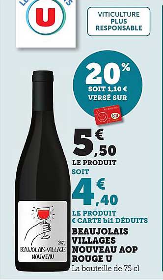 BEAUJOLAIS VILLAGES NOUVEAU AOP ROUGE U