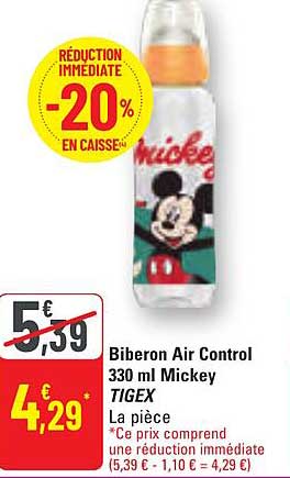 Biberon Air Control 330 ml Mickey TIGEX