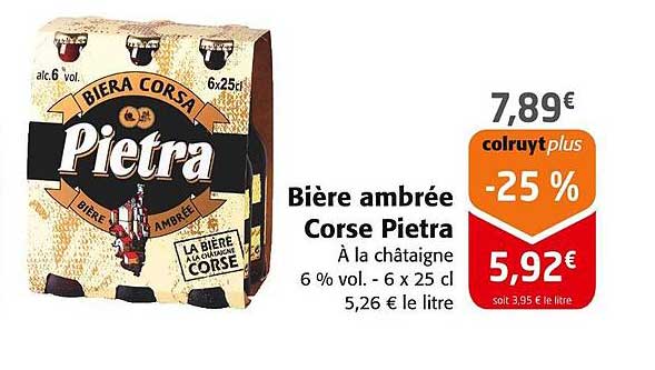 Bière ambrée Corse Pietra