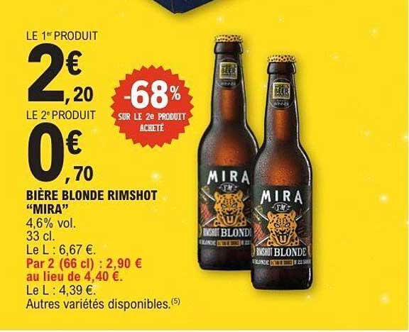 BIÈRE BLONDE RIMSHOT "MIRA"