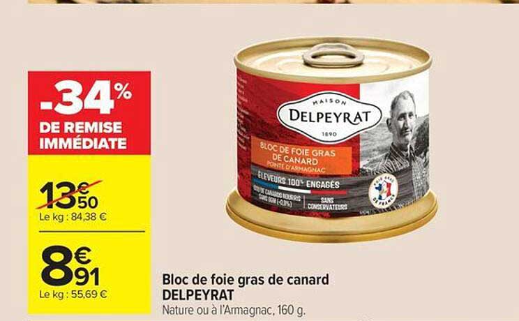 Bloc de foie gras de canard DELPEYRAT