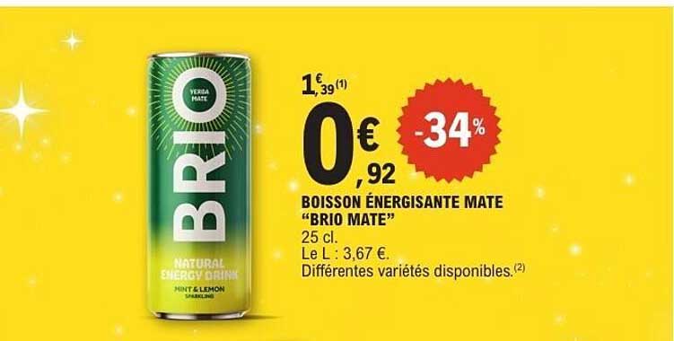 BOISSON ÉNERGISANTE MATE "BRIO MATE"