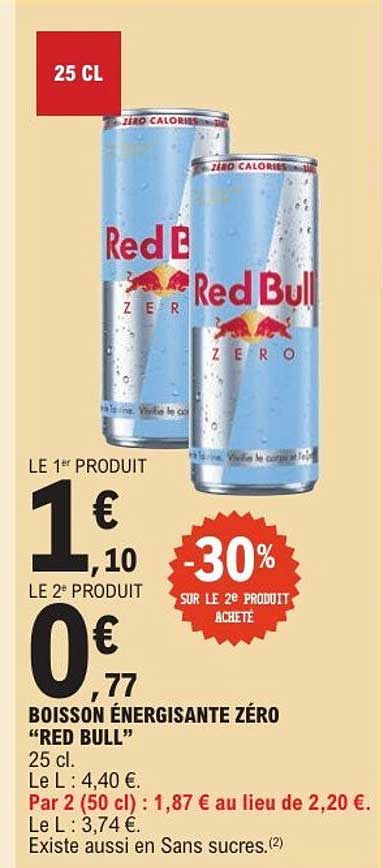 BOISSON ÉNERGISANTE ZÉRO "RED BULL"