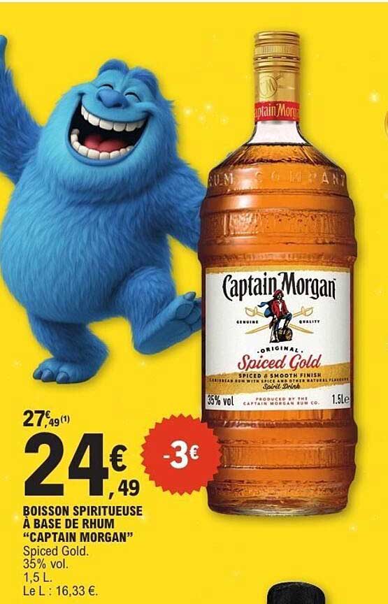 Boisson spiritueuse à base de rhum "CAPTAIN MORGAN"